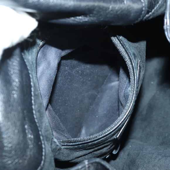 SAINT LAURENT Shoulder Bag Leather Black Silver Auth 172776V