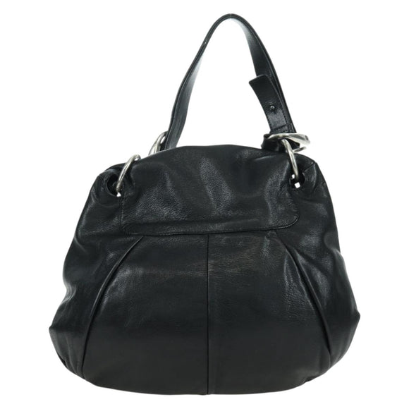 SAINT LAURENT Shoulder Bag Leather Black Silver Auth 172776V