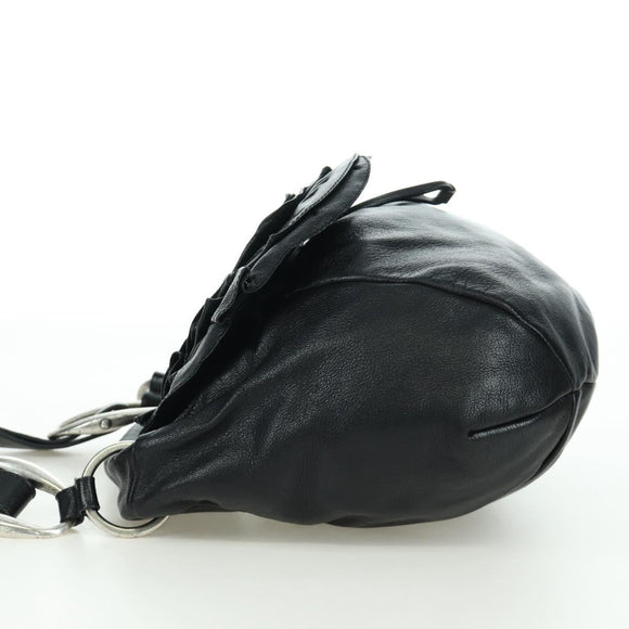 SAINT LAURENT Shoulder Bag Leather Black Silver Auth 172776V