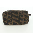 FENDI Zucca Canvas Mamma Baguette Shoulder Bag Black Brown Auth 172779V-5
