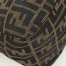 FENDI Zucca Canvas Mamma Baguette Shoulder Bag Black Brown Auth 172779V-15