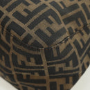 FENDI Zucca Canvas Mamma Baguette Shoulder Bag Black Brown Auth 172779V-16