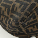 FENDI Zucca Canvas Mamma Baguette Shoulder Bag Black Brown Auth 172779V-17