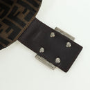 FENDI Zucca Canvas Mamma Baguette Shoulder Bag Black Brown Auth 172779V-20