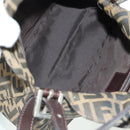 FENDI Zucca Canvas Mamma Baguette Shoulder Bag Black Brown Auth 172779V-9
