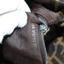 FENDI Zucca Canvas Mamma Baguette Shoulder Bag Black Brown Auth 172779V-11