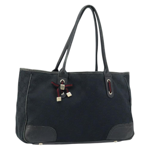GUCCI GG Canvas Web Sherry Line Tragetasche Schwarz Gold 163805 Auth 172780
