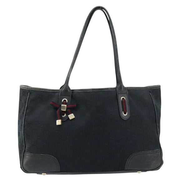 GUCCI GG Canvas Web Sherry Line Tragetasche Schwarz Gold 163805 Auth 172780