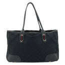 GUCCI GG Canvas Web Sherry Line Tragetasche Schwarz Gold 163805 Auth 172780-2