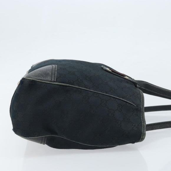 GUCCI GG Canvas Web Sherry Line Tragetasche Schwarz Gold 163805 Auth 172780