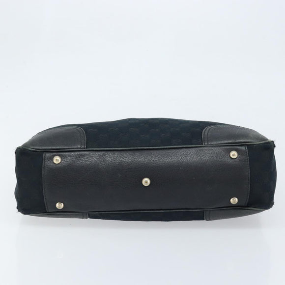 GUCCI GG Canvas Web Sherry Line Tragetasche Schwarz Gold 163805 Auth 172780