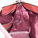 CARTIER Must Line Hand Bag Leather Bordeaux Gold Auth 172781-18