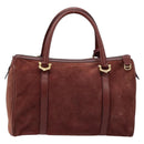 CARTIER Must Line Hand Bag Leather Bordeaux Gold Auth 172781-2