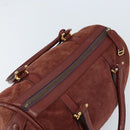 CARTIER Must Line Hand Bag Leather Bordeaux Gold Auth 172781-6