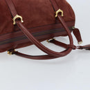 CARTIER Must Line Hand Bag Leather Bordeaux Gold Auth 172781-7