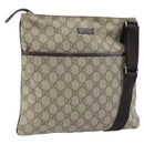 GUCCI GG Supreme Shoulder Bag PVC Beige Silver 141626 Auth 172783-1