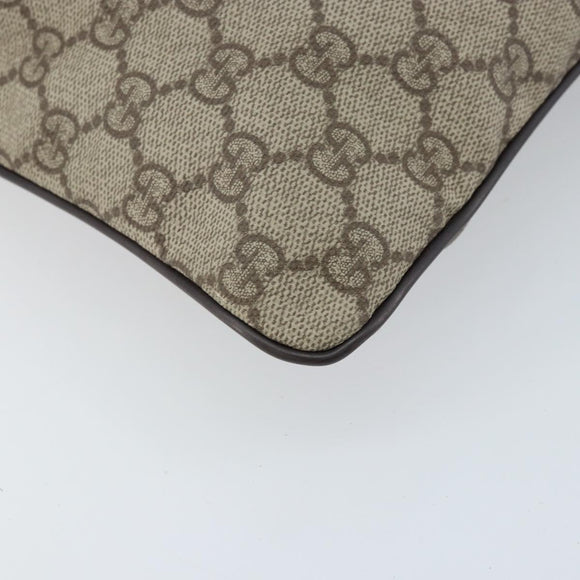 GUCCI GG Supreme Shoulder Bag PVC Beige Silver 141626 Auth 172783