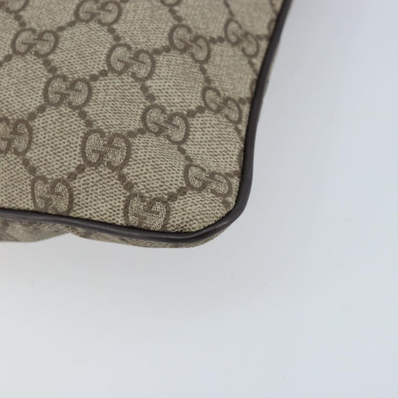 GUCCI GG Supreme Shoulder Bag PVC Beige Silver 141626 Auth 172783