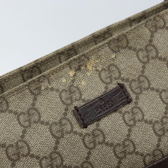 GUCCI GG Supreme Shoulder Bag PVC Beige Silver 141626 Auth 172783