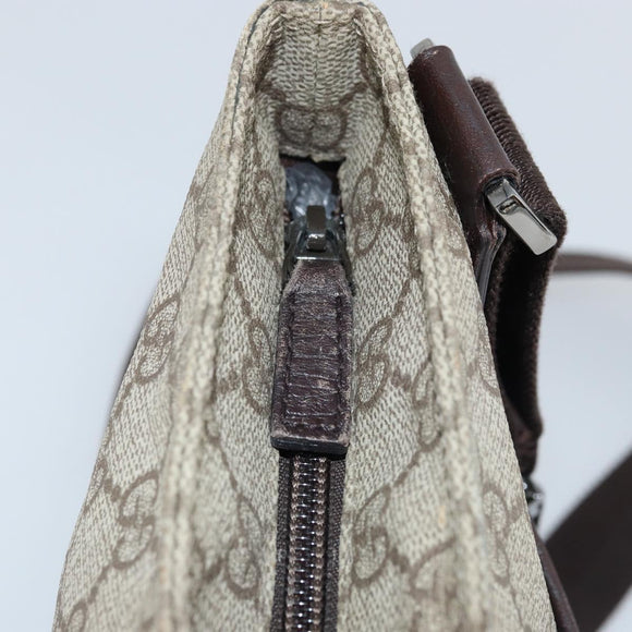 GUCCI GG Supreme Shoulder Bag PVC Beige Silver 141626 Auth 172783