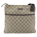 GUCCI GG Supreme Shoulder Bag PVC Beige Silver 141626 Auth 172783-2