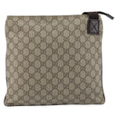 GUCCI GG Supreme Shoulder Bag PVC Beige Silver 141626 Auth 172783-3