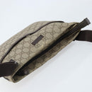 GUCCI GG Supreme Shoulder Bag PVC Beige Silver 141626 Auth 172783-6