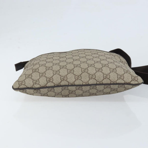 GUCCI GG Supreme Shoulder Bag PVC Beige Silver 141626 Auth 172783