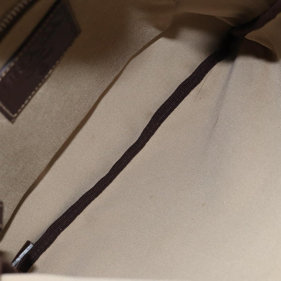 PRADA Shoulder Bag Canvas Beige Silver Auth 172784
