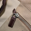 PRADA Shoulder Bag Canvas Beige Silver Auth 172784-19