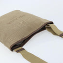 PRADA Shoulder Bag Canvas Beige Silver Auth 172784-6