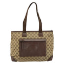 GUCCI GG Canvas Tote Bag Beige Silver 019 0426 3444 Auth 172788-13