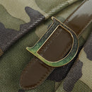 Christian Dior Double Saddle Camouflage Bag Leather Green Gold Auth 172789SAV-14