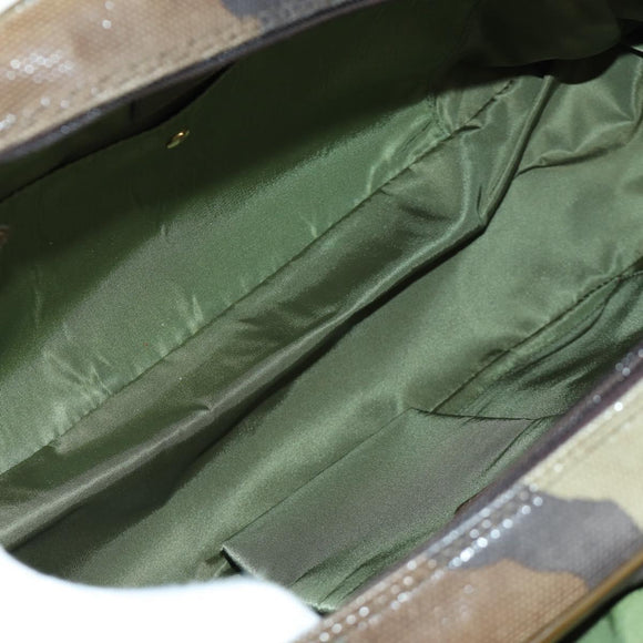 Christian Dior Double Saddle Camouflage Bag Leather Green Gold Auth 172789SAV