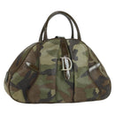 Christian Dior Double Saddle Camouflage Bag Leather Green Gold Auth 172789SAV-1