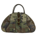 Christian Dior Double Saddle Camouflage Bag Leather Green Gold Auth 172789SAV-2