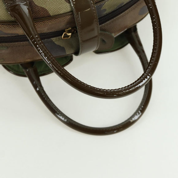 Christian Dior Double Saddle Camouflage Bag Leather Green Gold Auth 172789SAV