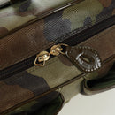 Christian Dior Double Saddle Camouflage Bag Leather Green Gold Auth 172789SAV-26