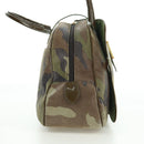 Christian Dior Double Saddle Camouflage Bag Leather Green Gold Auth 172789SAV-27