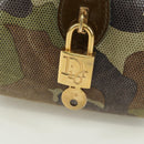 Christian Dior Double Saddle Camouflage Bag Leather Green Gold Auth 172789SAV-28