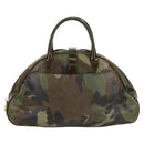 Christian Dior Double Saddle Camouflage Bag Leather Green Gold Auth 172789SAV-3