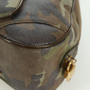 Christian Dior Double Saddle Camouflage Bag Leather Green Gold Auth 172789SAV-8