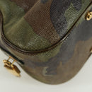 Christian Dior Double Saddle Camouflage Bag Leather Green Gold Auth 172789SAV-9