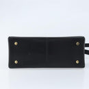 Salvatore Ferragamo Gancini Hand Bag Leather 2way Black Gold Auth 172790-11