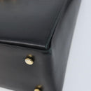 Salvatore Ferragamo Gancini Hand Bag Leather 2way Black Gold Auth 172790-12