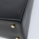 Salvatore Ferragamo Gancini Hand Bag Leather 2way Black Gold Auth 172790-14