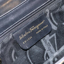 Salvatore Ferragamo Gancini Hand Bag Leather 2way Black Gold Auth 172790-18