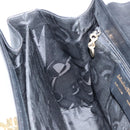 Salvatore Ferragamo Gancini Hand Bag Leather 2way Black Gold Auth 172790-21