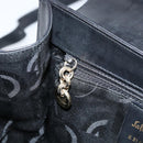 Salvatore Ferragamo Gancini Hand Bag Leather 2way Black Gold Auth 172790-22