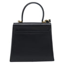 Salvatore Ferragamo Gancini Hand Bag Leather 2way Black Gold Auth 172790-3